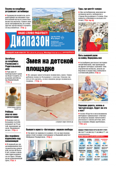 Змея на детской площадке - читайте в свежем выпуске «Диапазона»