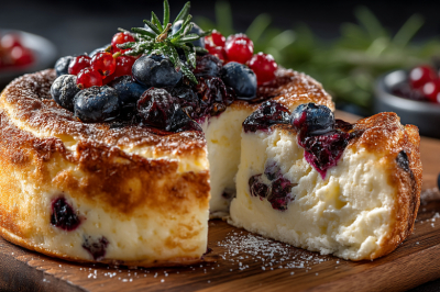 Муку в запеканки не кладу &mdash; на выходе получается, как чизкейк: рецепт с замороженными ягодами