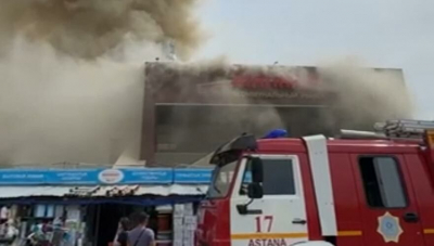 Пожар на рынке «Шапагат» в Астане ликвидировали