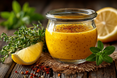 Идеальная заправка для ПП-салатов. Никакой тяжести, только яркие вкусы: кислота лимона, сладость меда, пикантность горчицы. Попробуйте!