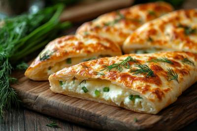 Творожные хачапурики с зеленым луком и сыром. Мягкие внутри, румяные снаружи — готовятся просто, съедаются мгновенно!